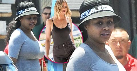 //blac chyna pregnant baby bump tight gray dress pp