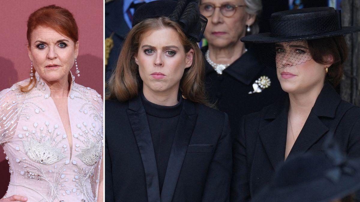 picture of Sarah Ferguson, Princess Beatrice and Princess Eugenie.
