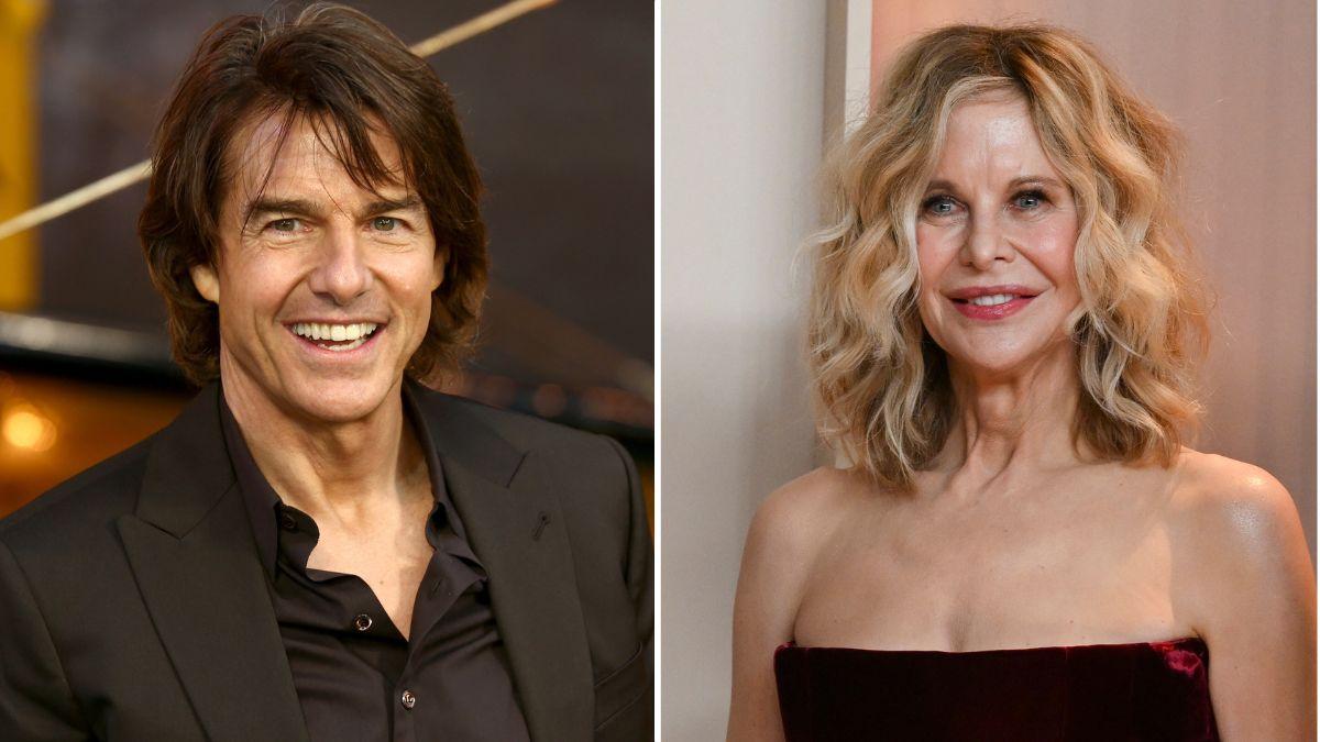 Split photo of Tom Cruise and Meg Ryan