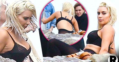 Kim Kardashian Black Bikini Malibu
