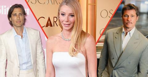 Split photo of Brad Falchuk, Gwyneth Paltrow and Brad Pitt