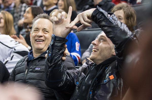 Tom Hanks & Son Hockey Game Photos -- Chet Hanks Rehab