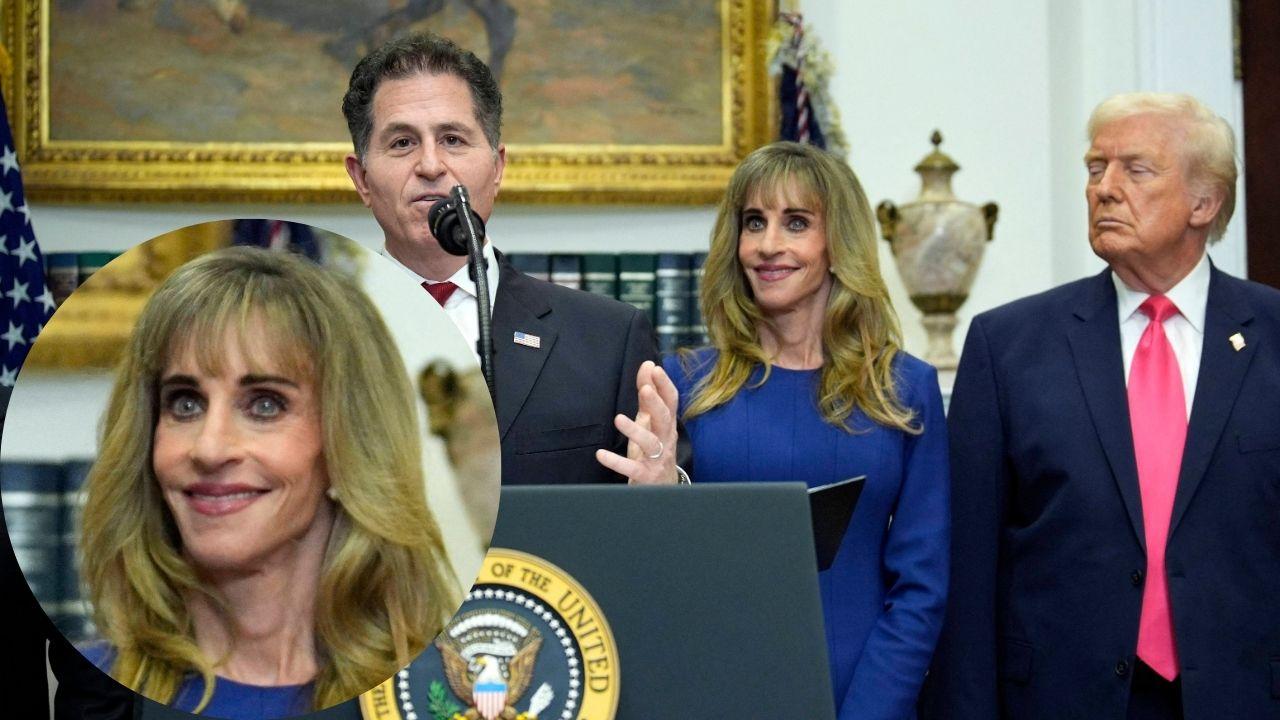 Michael Dell has defended his wife against critics.