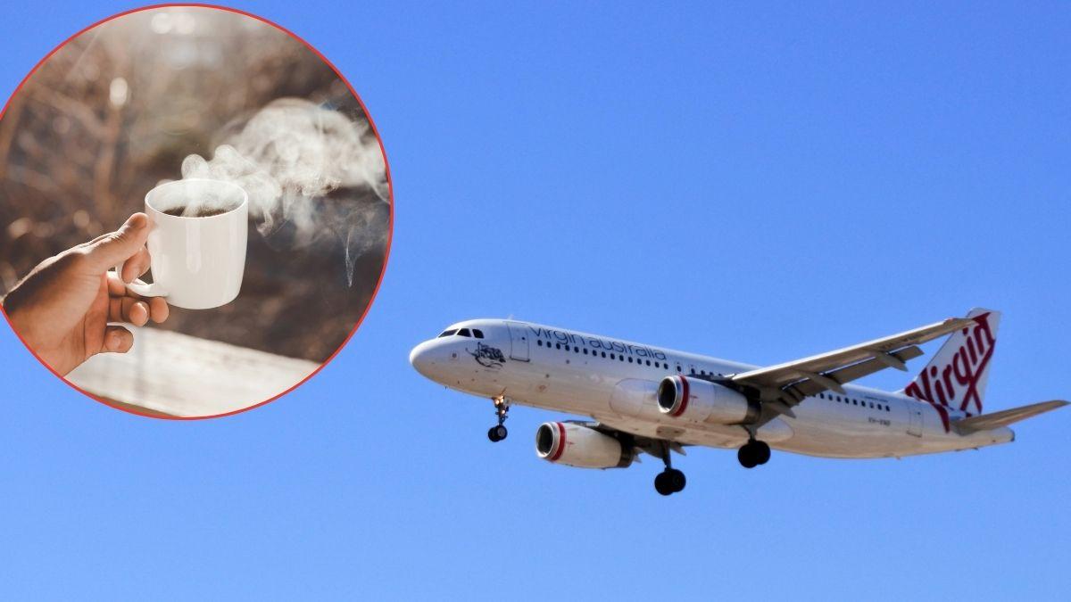 A man on a cross-country flight was severely burned when coffee spilled on his lap.
