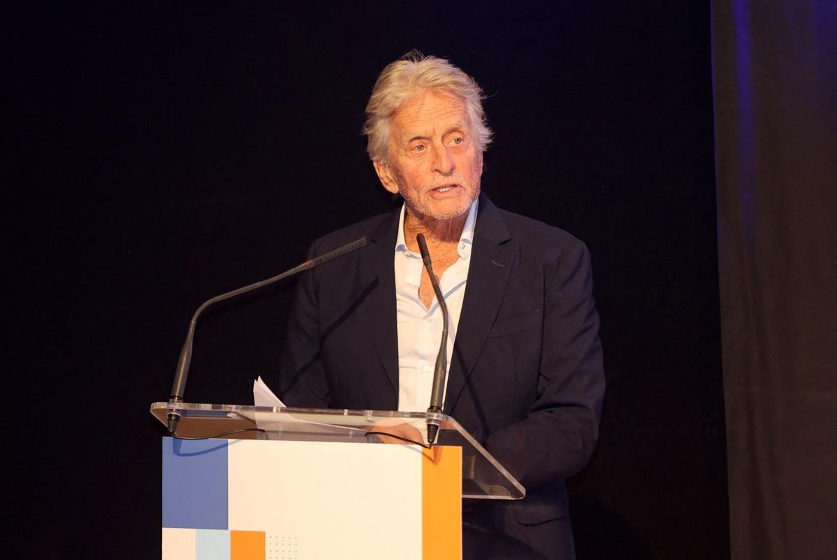 According to a source, his tongue cancer battle remains on Douglas' mind every day.