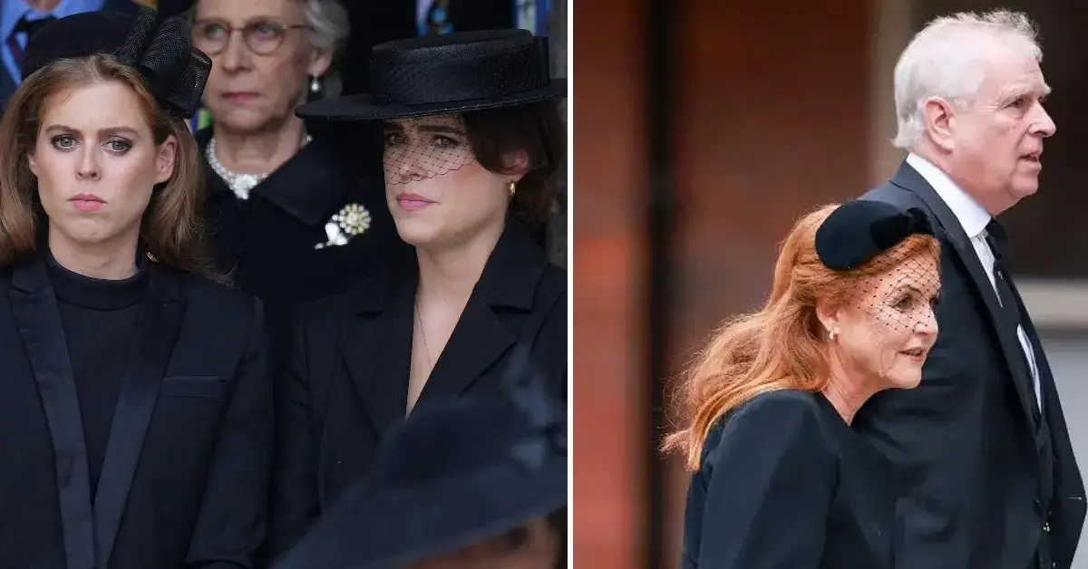 Split photos of Princess Eugenie, Beatrice, Andrew Windsor and Sarah Ferguson