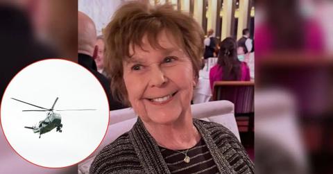 Composite photo of helicopter and Nancy Guthrie