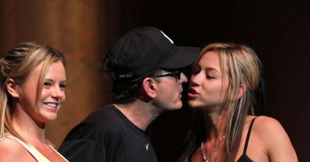 Charlie Sheen with Natalie Kenly and Rachel Oberlin