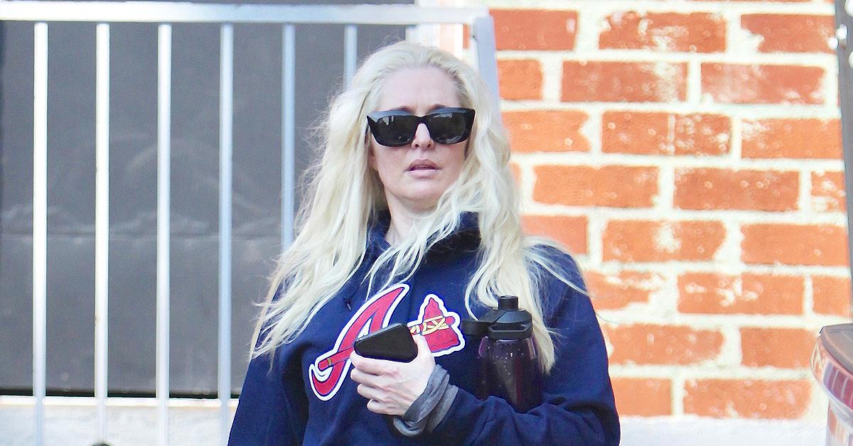 Erika Jayne steps out wearing joggers and a sweatshirt in Los Angeles as  she heads to a studio