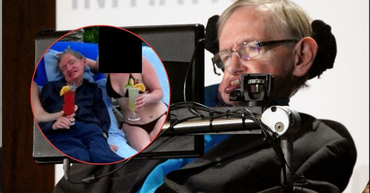 EXCLUSIVE: Stephen Hawking's Family 'Sickened' DOJ Didn't Redact Image of Genius Flanked by Bikini-Clad 'Carers' From Epstein Files Dump
