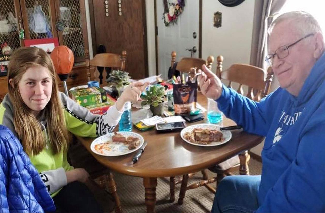 kidnapping survivor jayme closs eating steak meal grandpa