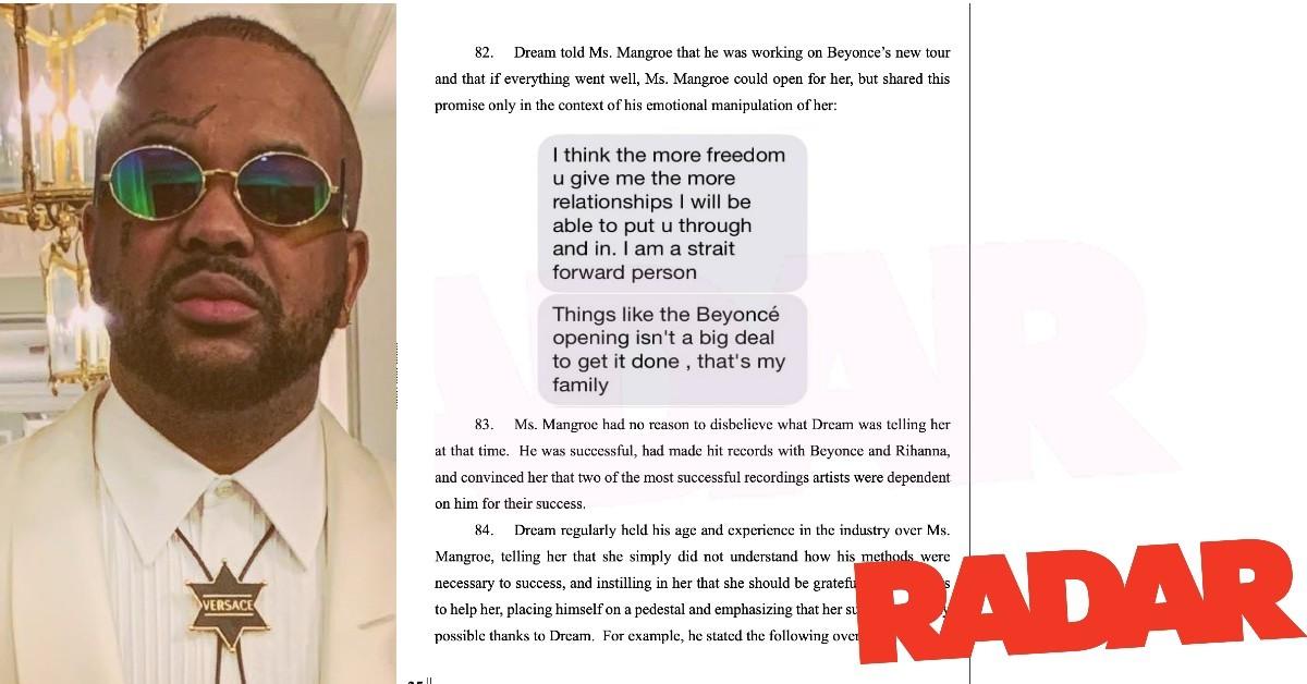 READ THE TEXTS The Dream's Messages Exchanged With Woman Accusing Star