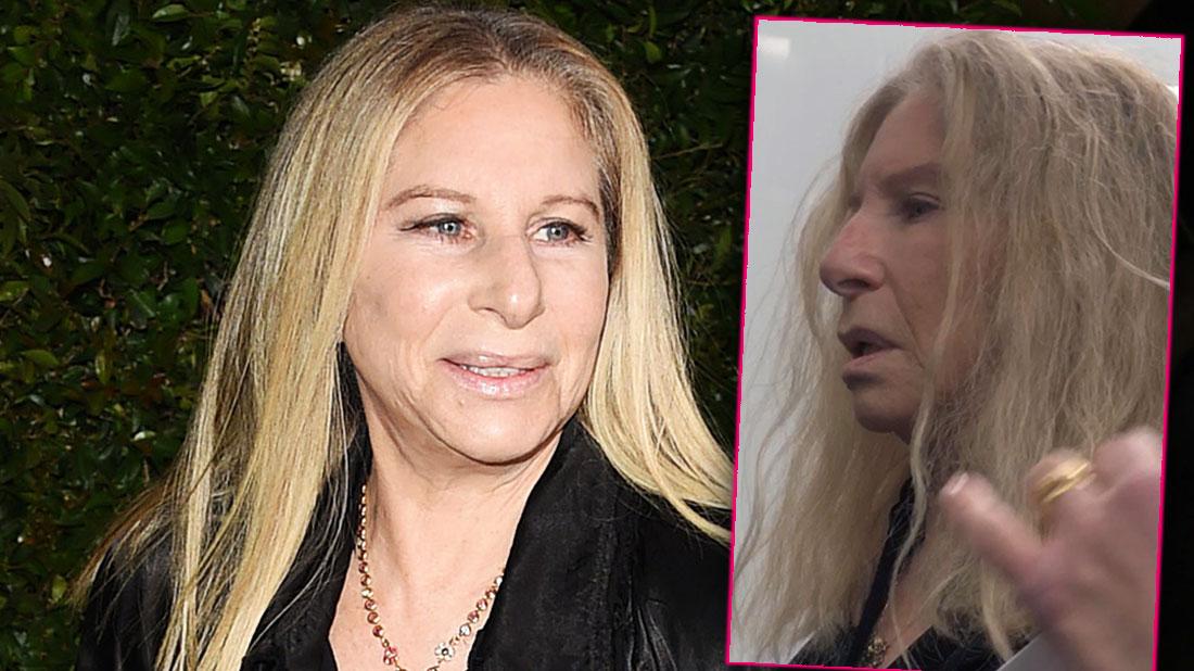 Barbra Streisand Looking Healthy on the Left and with No Makeup Looking Sick on the Right