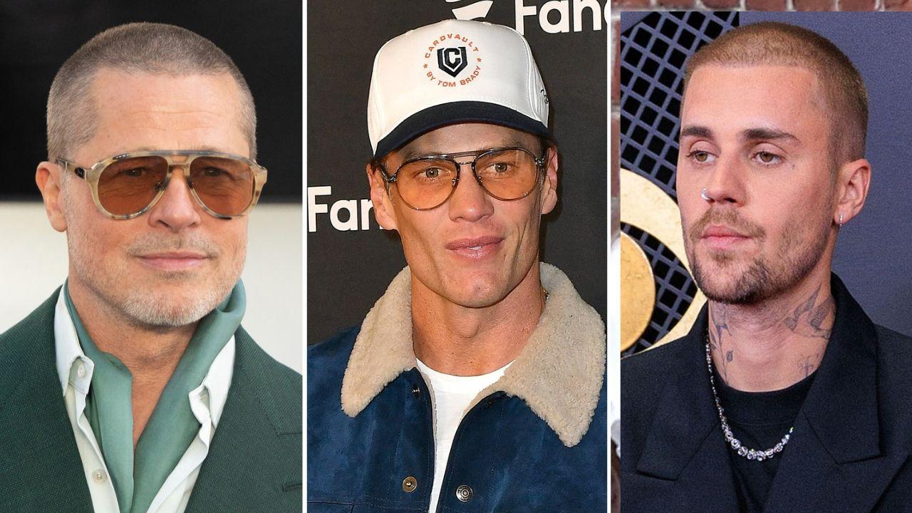 picture of Brad Pitt, Tom Brady and Justin Bieber