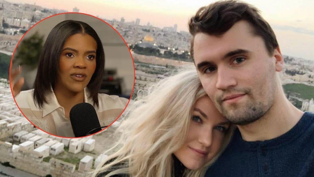 Composite photo of Candace Owens, Erika Kirk and Charlie Kirk
