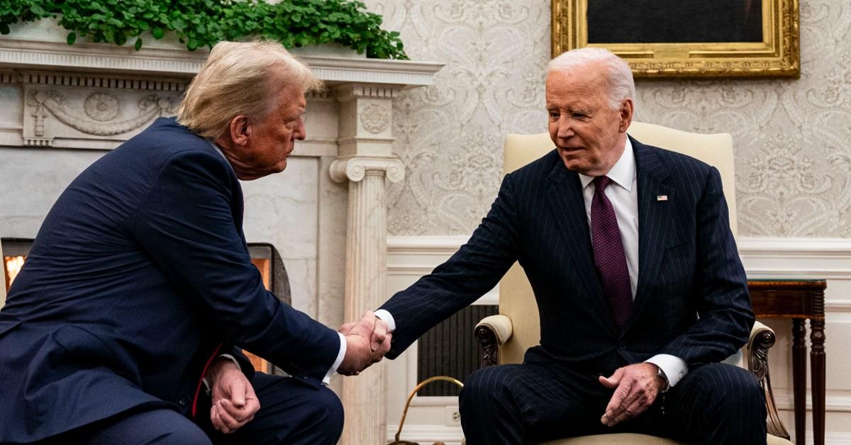 Photo of Donald Trump with Joe Biden.