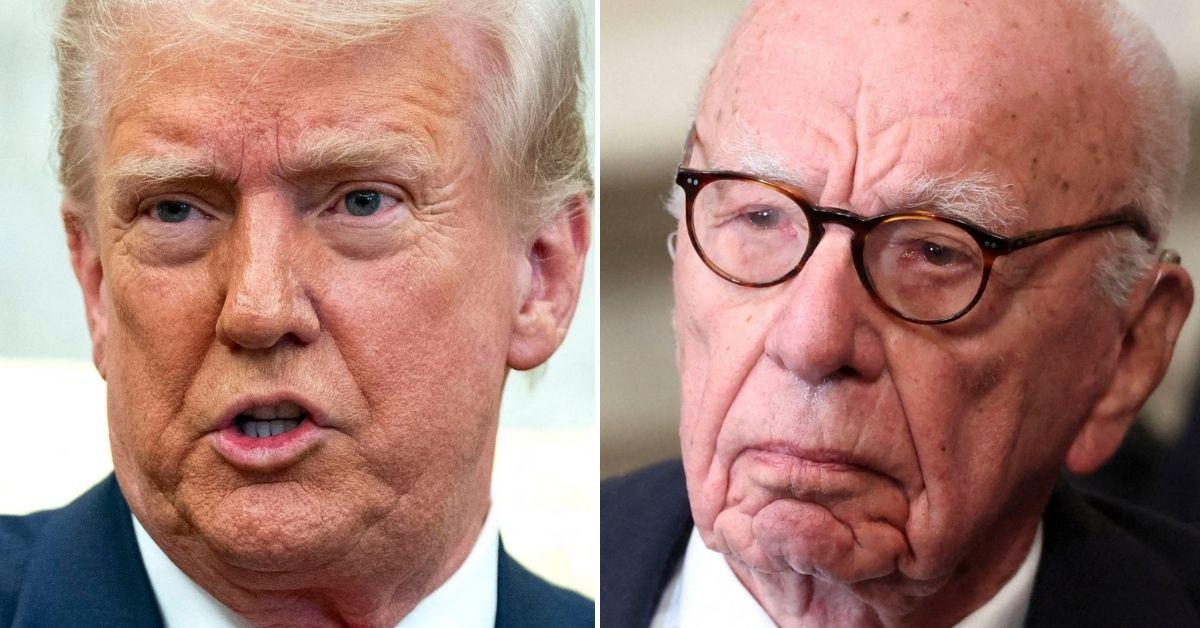 Split photo of Donald Trump and Rupert Murdoch.