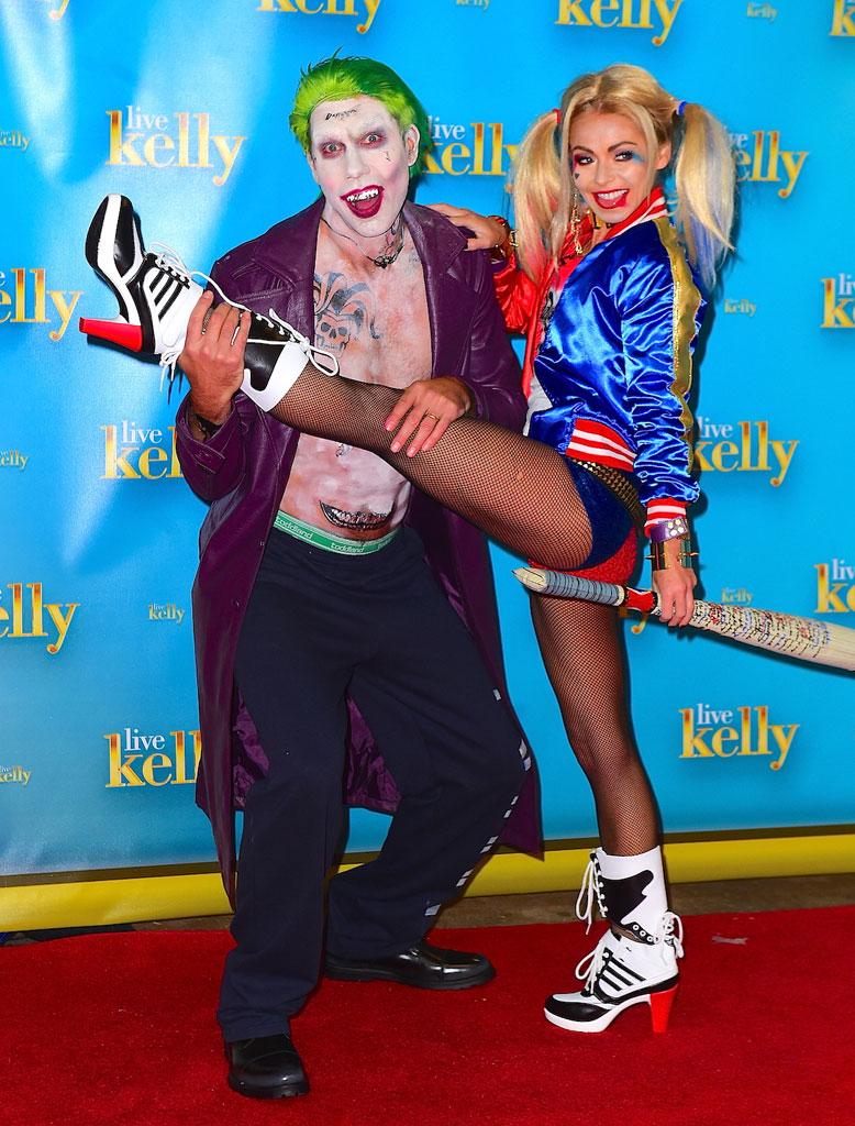 Kelly Ripa Dresses Up as Sexy Harley Quinn as she joins Jerry O'Connell as the Joker for Live with Kelly: Halloween Special