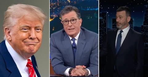Photo of Donald Trump, Stephen Colbert, Jimmy Kimmel