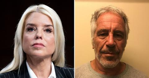 Composite photo of Pam Bondi and Jeffrey Epstein