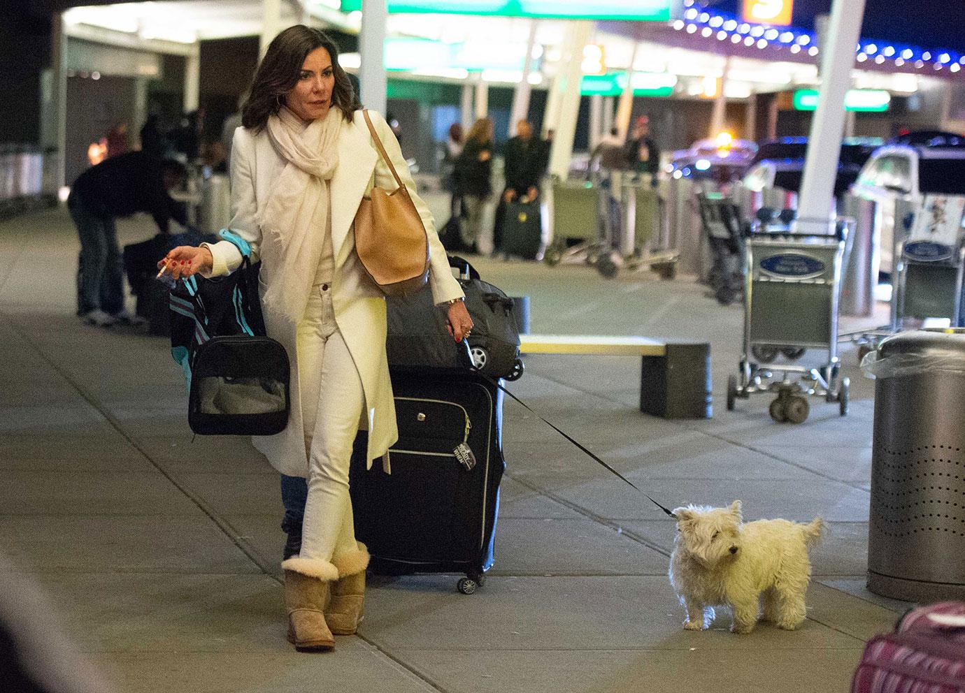 Luann De Lesseps Smokes Cigarette Flight NYC