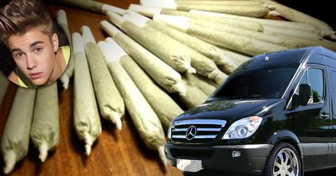 //justin bieber marijuana joines mercedes benz tour bus wide