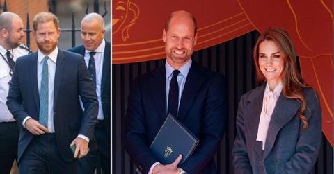 Split photo of Prince Harry, Prince William and Kate Middleton