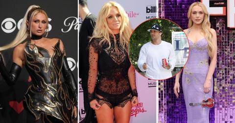 Composite photo of Paris Hilton, Britney Spears, Kevin Federline and Lindsay Lohan