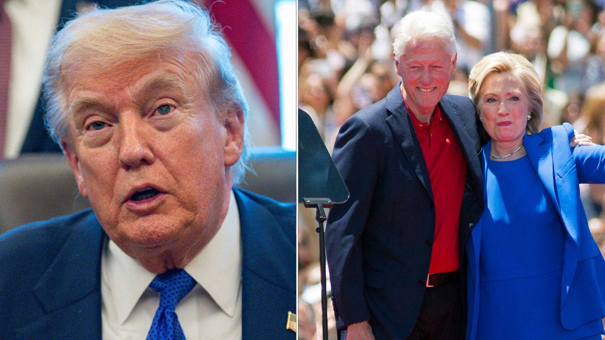 Photo of Donald Trump and Bill, Hillary Clinton