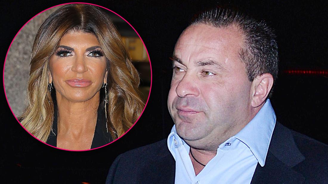 Upset Joe Giudice with Inset of Serious Teresa Giudice