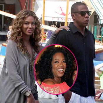 //beyonce jay z oprah winfrey godmother splashnews