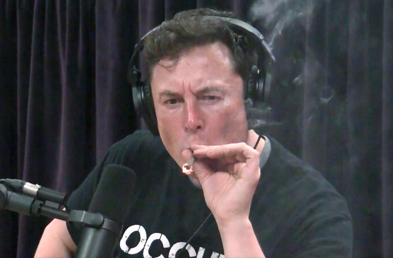 //elon musk smoking weed drinking whiskey interview stock plummet pp