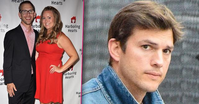 Ashton Kutcher Looking Concerned with Inset of Brother Michael with Wife Katie Hightower