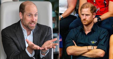 Split photo of Princes Wiliam and Harry