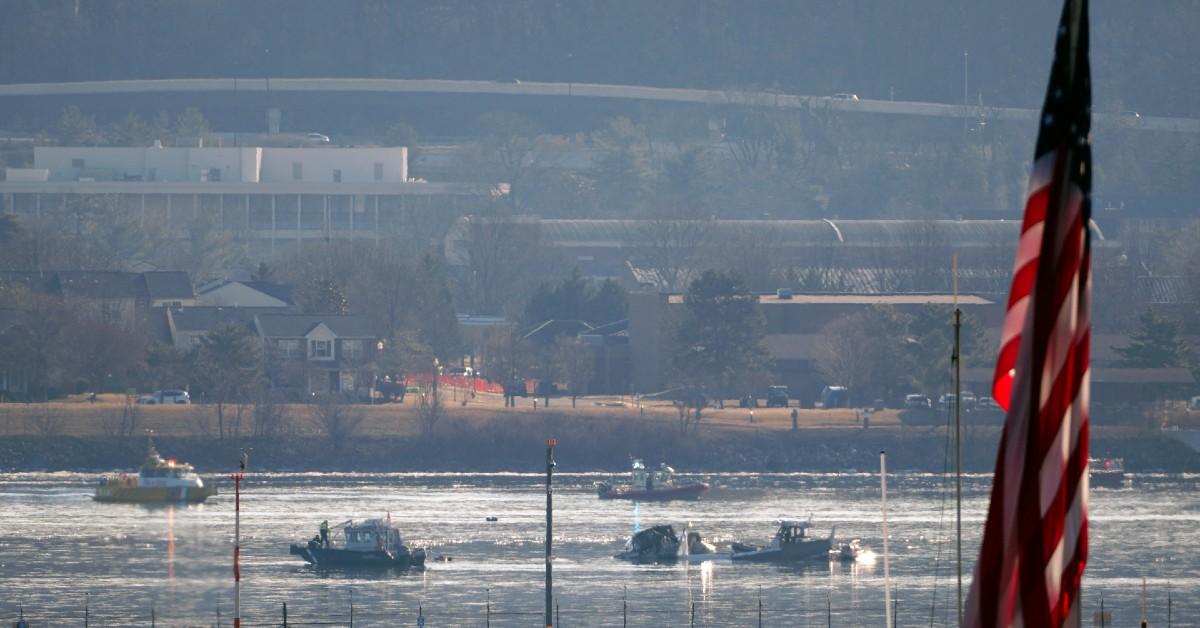 Composite photo of the Potomac River outside of Ronald Reagan National Airport.