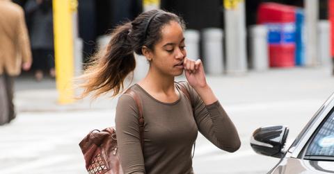 Malia walking to work in NY