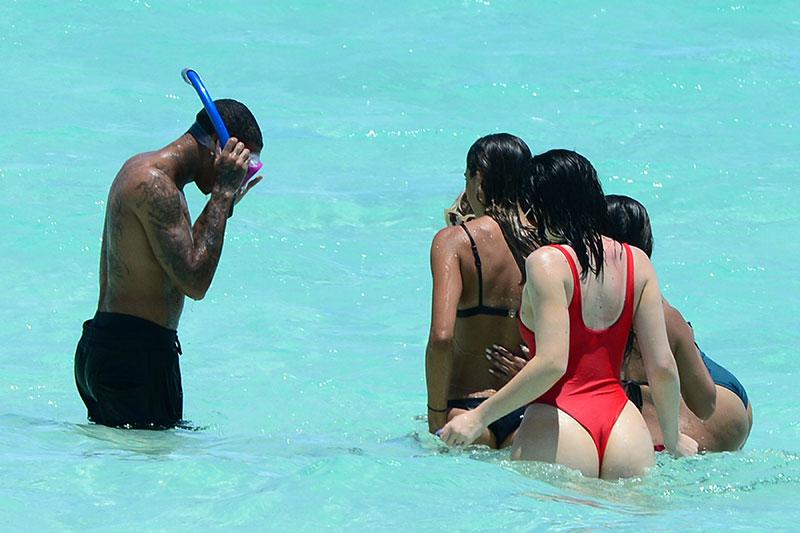 kylie jenner butt thong red bikin tyga kissing birthday vacation