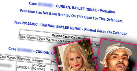 chris brown accuser baylee curran police trouble