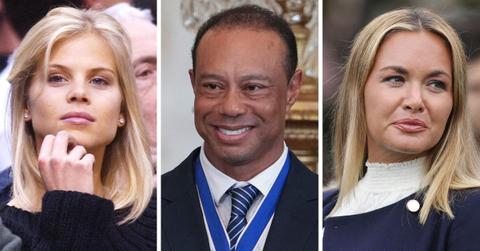 Composite photo of Elin Nordegren, Tiger Woods, Vanessa Trump