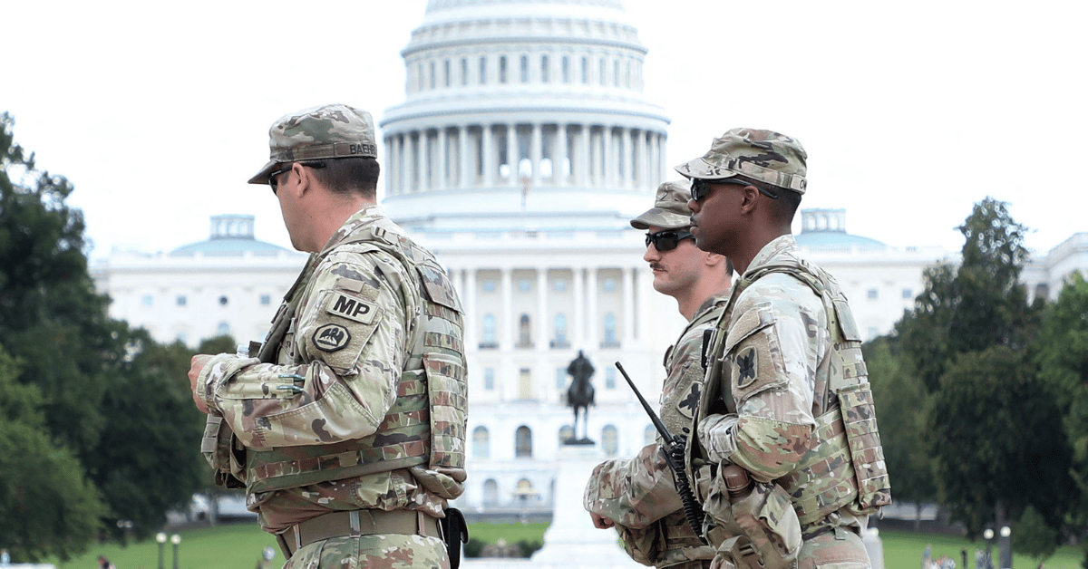 Photo of National Guard members in Washington D.C.
