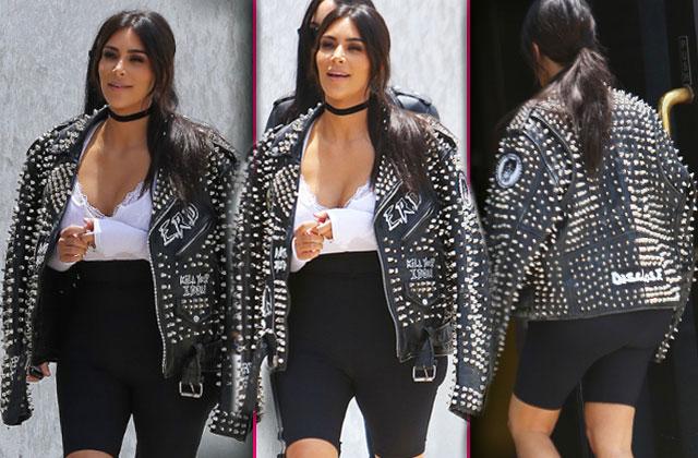 //kim kardashian boobs black shorts pp