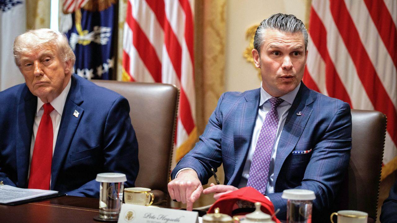Photo of Donald Trump, Pete Hegseth