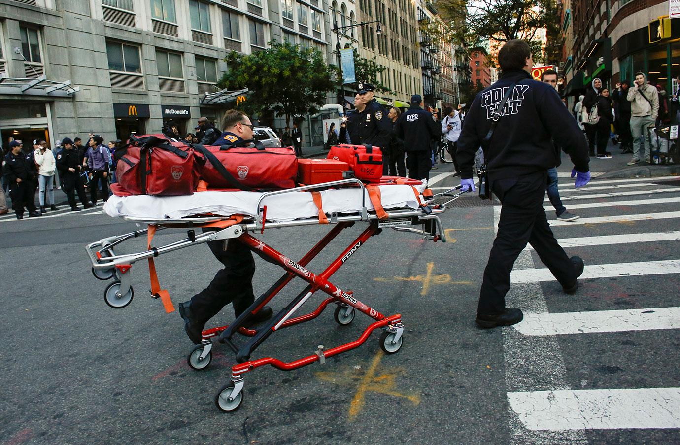 NYC car crash shooting photos video