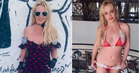 Split photo of Britney Spears