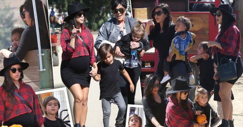 //kardashian family at the pumpkin patch