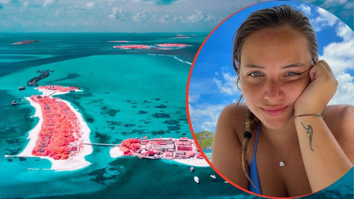 image of the Maldives and one of the found divers, Giorgia Sommacal