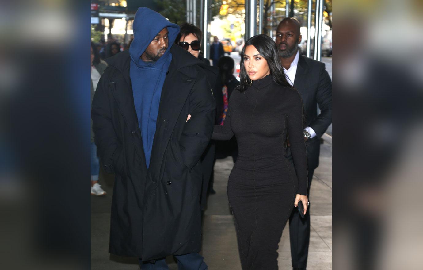 Kim Kardashian Covers Up In Turtleneck Dress After Religious Kanye West's New Dress Rules