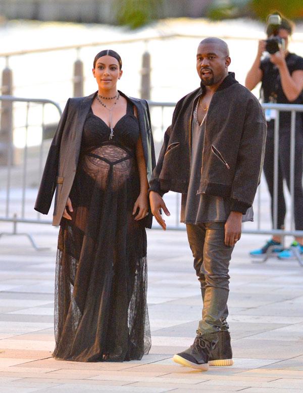 Kim Kardashian Pregnant Baby Bump Crop Top Sheer Bondage NYC