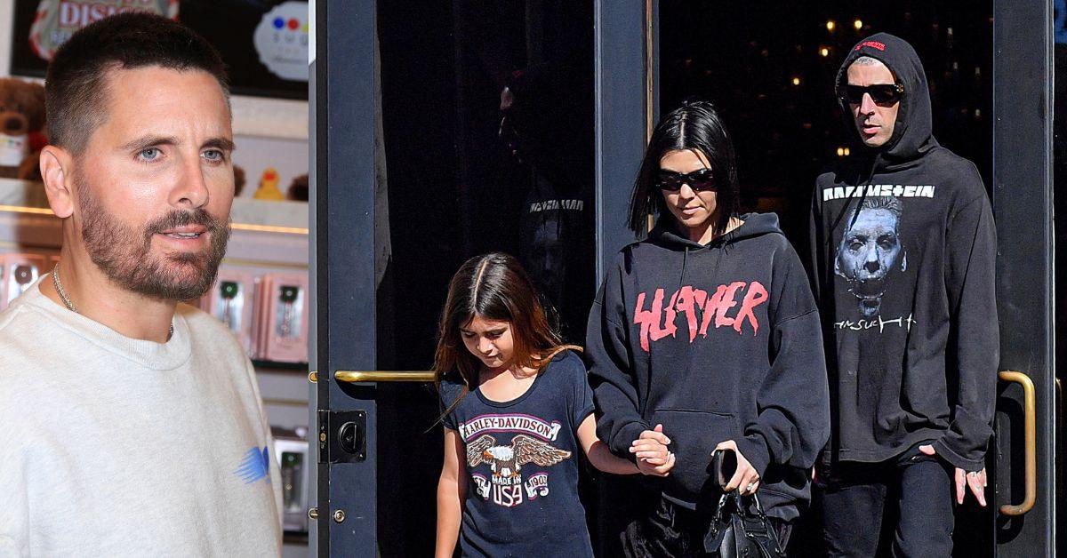 kourtney kardashian baby daddies scott disick travis barker feud