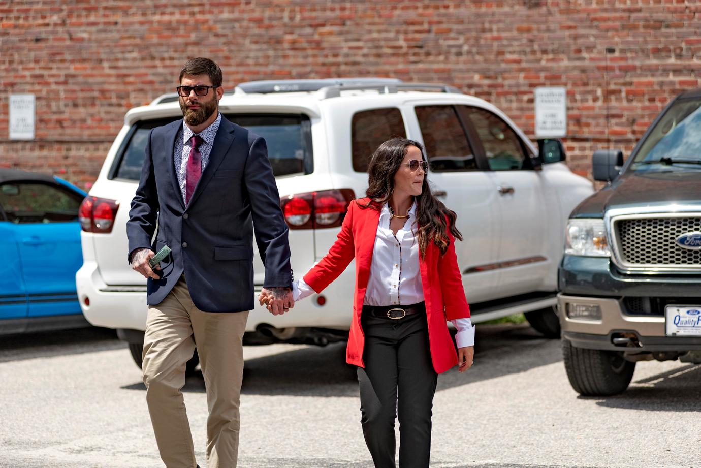 Jenelle Evans and David Eason Outside Court